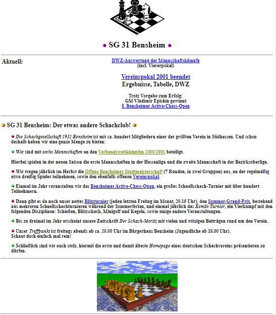 Homepage Screenshot 2001