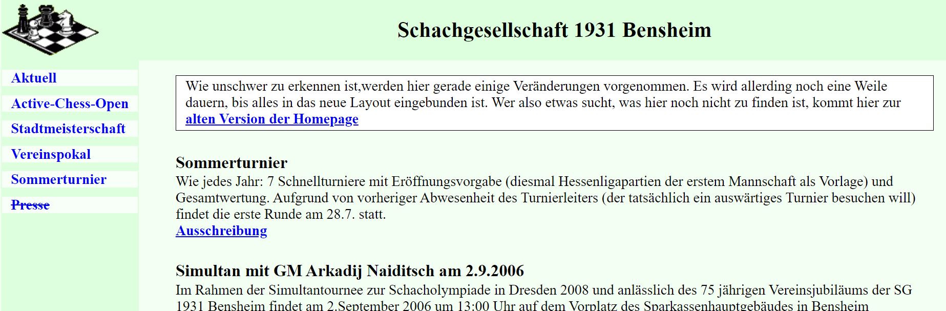 Hoempage Screenshot April 2006
